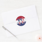 Sticker Rond Drapeau 2024 V O T E USA (Enveloppe)