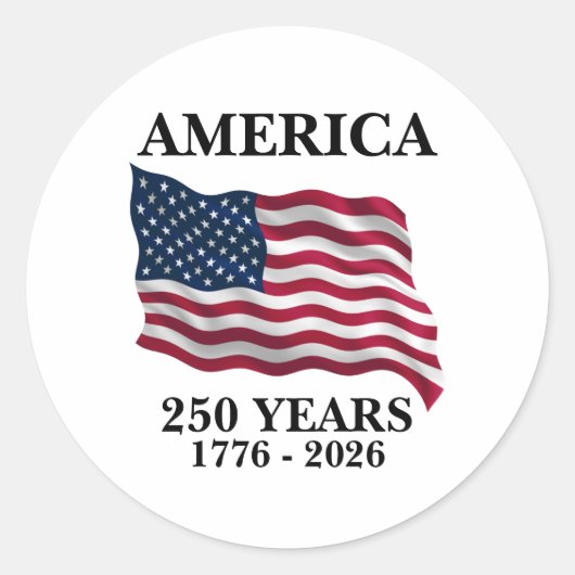 Sticker Rond Drapeau 250 ans d'Amérique (Devant)