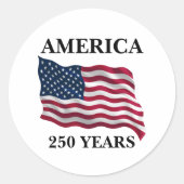 Sticker Rond Drapeau 250 ans d'Amérique (Devant)