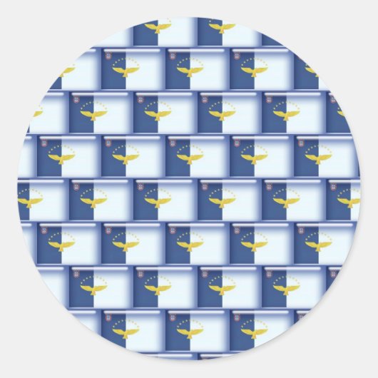 Sticker Rond Drapeau 3D Açores motif (Devant)