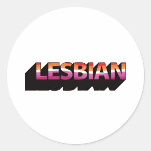 Sticker Rond Drapeau 3D LESBIENNE