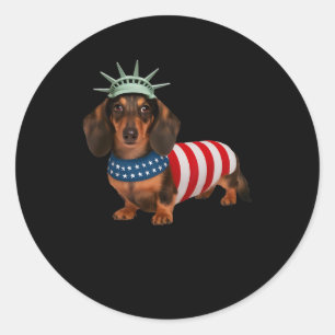 Sticker Rond Drapeau 4 juillet Drapeau Américain Pour Hommes Fe