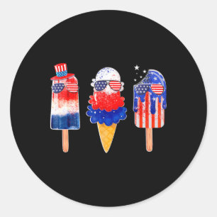 Sticker Rond Drapeau 4 juillet rouge blanc bleu bleu américain
