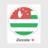Sticker rond Drapeau Abkhazie (Feuille)