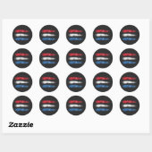 Sticker Rond *~* Drapeau Abstrait moderne sur noir (Feuille)