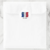 Sticker Rond Drapeau acadien (Sac)