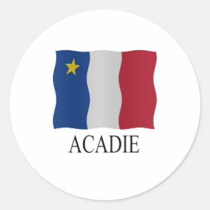 Sticker Rond Drapeau acadien