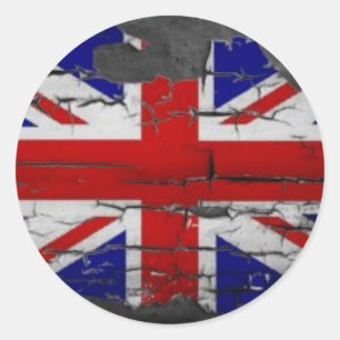Sticker Rond Drapeau affligé d'Union Jack