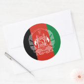 Sticker Rond Drapeau afghan, Drapeau afghan (Enveloppe)