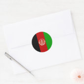 Sticker Rond Drapeau Afghanistan (Enveloppe)