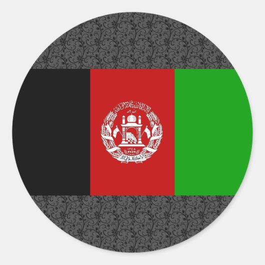 Sticker Rond Drapeau Afghanistan (Devant)
