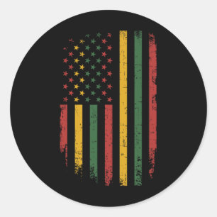 Sticker Rond Drapeau Africain Américain Pour La Liberté D'Histo