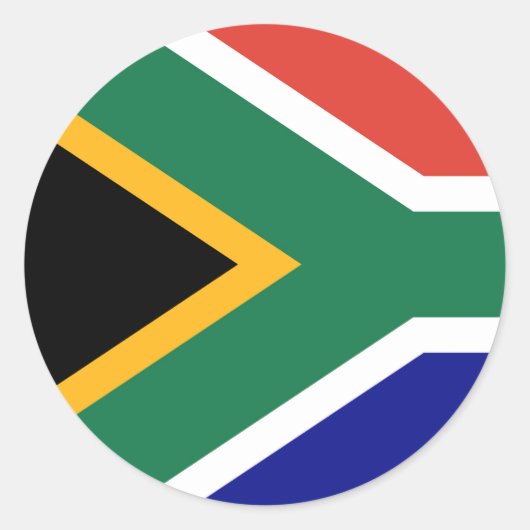 Sticker Rond Drapeau Afrique du Sud (Devant)