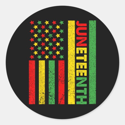 Sticker Rond Drapeau Afro-Américain Drapeau JunetDix Chemises F (Devant)