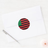 Sticker Rond Drapeau afro-américain - Noir rouge et vert (Enveloppe)