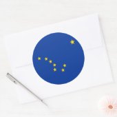 STICKER ROND DRAPEAU ALASKA (Enveloppe)