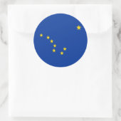 STICKER ROND DRAPEAU ALASKA (Sac)