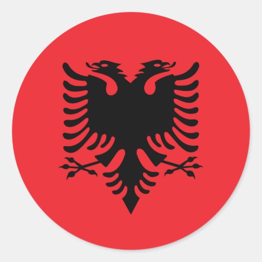 Sticker Rond Drapeau albanais (Devant)