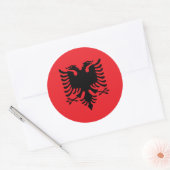Sticker Rond Drapeau albanais (Enveloppe)
