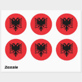 Sticker Rond Drapeau albanais (Feuille)