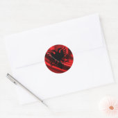 Sticker Rond Drapeau albanais (Enveloppe)
