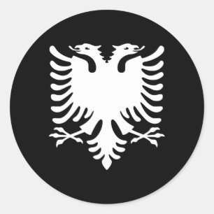 Sticker Rond Drapeau Albanais
