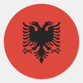 Sticker Rond Drapeau albanais (Devant)