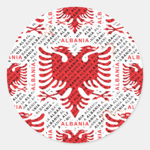 Sticker Rond Drapeau albanais 4