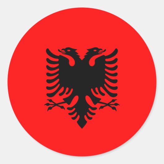 Sticker Rond Drapeau albanais, Drapeau de l'Albanie (Devant)