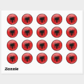 Sticker Rond Drapeau albanais rond brillant (Feuille)