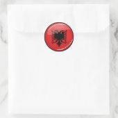 Sticker Rond Drapeau albanais rond brillant (Sac)