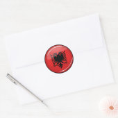 Sticker Rond Drapeau albanais rond brillant (Enveloppe)