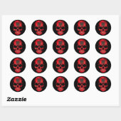 Sticker Rond Drapeau albanais sur noir (Feuille)