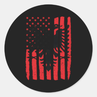 Sticker Rond Drapeau albanais Usa Kosovo Albanais