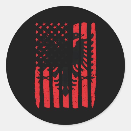 Sticker Rond Drapeau albanais Usa Kosovo Albanais (Devant)