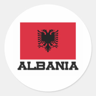 Sticker Rond Drapeau Albanie