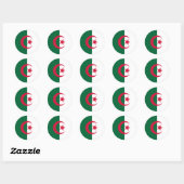 Sticker Rond Drapeau Algérie (Feuille)