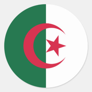 Sticker Rond Drapeau Algérie