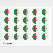 Sticker Rond drapeau algérien (Feuille)