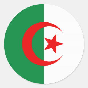 Sticker Rond drapeau algérien