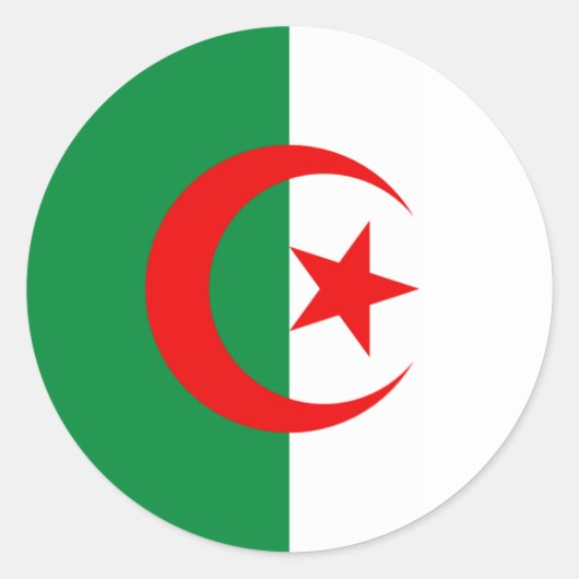Sticker Rond drapeau algérien (Devant)