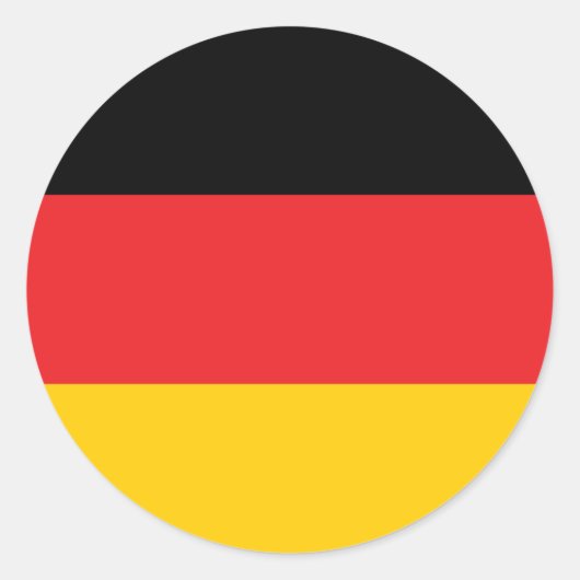 Sticker Rond Drapeau allemand (Devant)