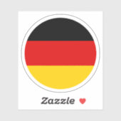 Sticker rond drapeau allemand (Feuille)
