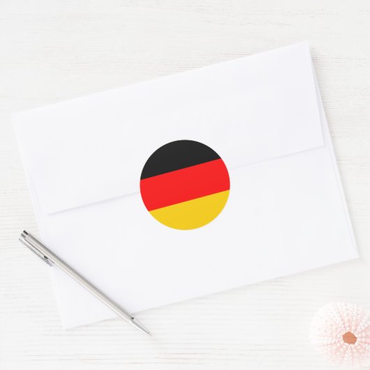 Sticker rond drapeau allemand (Enveloppe)