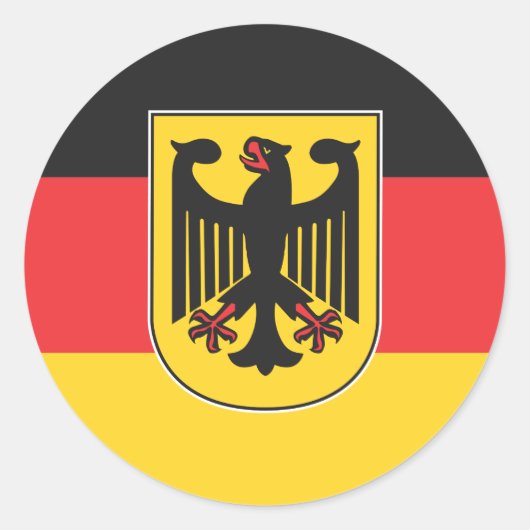 Sticker Rond Drapeau allemand (Devant)
