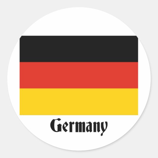 Sticker Rond Drapeau allemand (Devant)