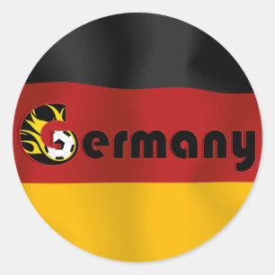 Sticker Rond Drapeau allemand de football