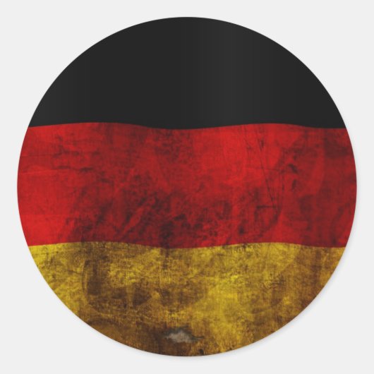 Sticker Rond Drapeau allemand - Vintage (Devant)