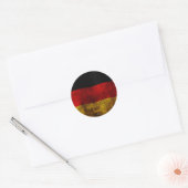 Sticker Rond Drapeau allemand - Vintage (Enveloppe)