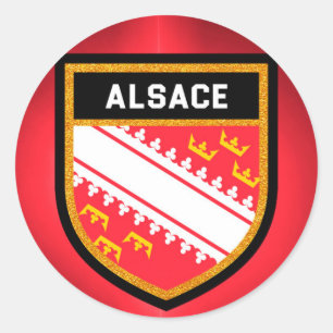Sticker Rond Drapeau Alsace